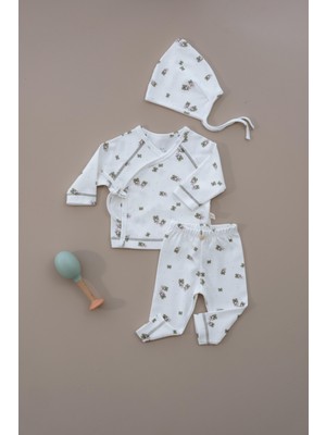 Oh la la Koala For Little Ones Yonca Baskılı  Pure Hug Serisi Kruvaze 3'lü Takım