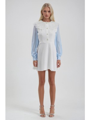 Lijuri Inci Yaka Detaylı Kloş Elbise 2995