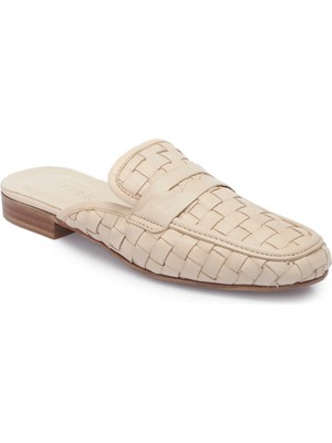 Tergan  Krem Hakiki Deri Kadın Terlik - K25Y1TR67963-A68