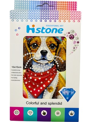 Elegantshop 5d Yapışan Boncuk Goblen Mozaik Tablo Pano 10*15 cm Köpek