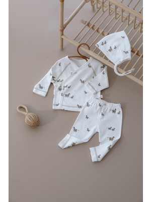 Oh la la Koala For Little Ones Zebra Baskılı  Pure Hug Serisi Kruvaze 3'lü Takım