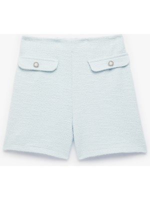 Koton Beli Lastikli Kapaklı Cep Detaylı Tüvit Şort