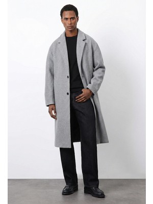 Antioch Gri Relax Fit Erkek Kaban