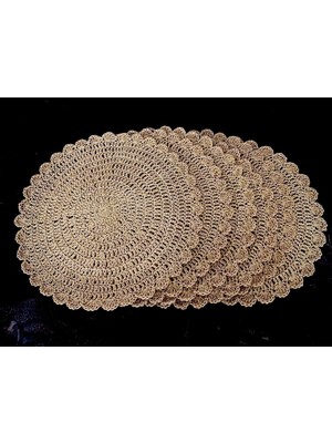 PremiumPort El Örgüsü Hasır Supla Seti, Bohem Stil Amerikan Servisi, 6'lı Paket