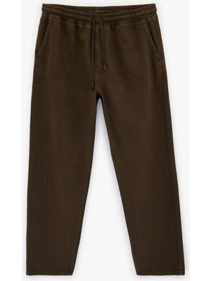 Koton Regular Fit Cepli Beli Bağcıklı Bol Baggy Jean Pantolon