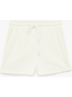 Koton Rahat Kalıp Viskon Karışımlı Beli Bağcıklı Mini Spor Şort