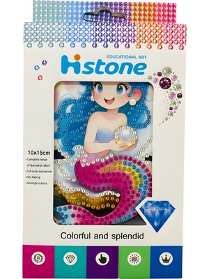 Elegantshop 5d Yapışan Boncuk Goblen Mozaik Tablo Pano 10*15 cm Deniz Kızı Küre