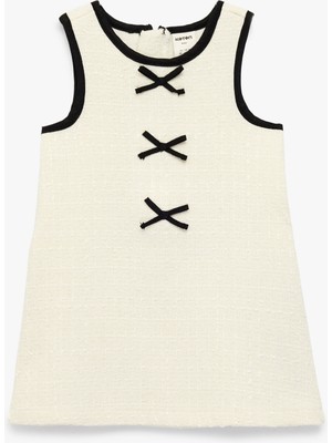 Koton Kolsuz Bisiklet Yaka Fiyonk Detaylı Tüvit Jile Elbise