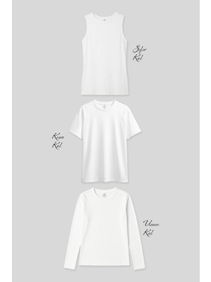 TOMMY LIFE Basic O Yaka 3’lü Paket Beyaz Kadın T-Shirt