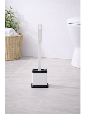 Sas Haus Silikon Tuvalet Fırçası Pratik Silikon Wc Klozet Fırçası Kare Beyaz  S-220
