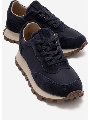 Luvi Amanda Lacivert Hakiki Deri Kadın Spor Ayakkabı