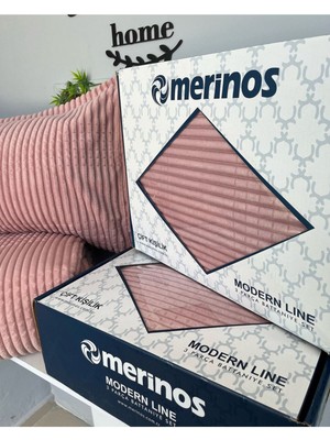 Merinos Modern Line Çift Kişilik 3 Parça Battaniye Seti - 220X240 cm