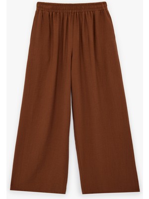 Koton Viskon Karışımlı Beli Lastikli Loose Fit Geniş Paça Palazzo Pantolon