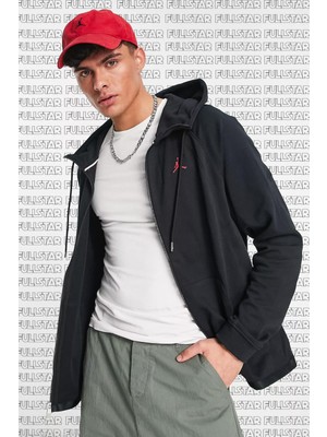 Nike Jordan Full Zip Unisex Hoodie Kapüşonlu Unisex Sweatshirt Siyah