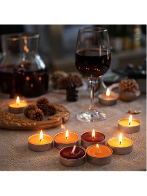 Mumline Evcikuş 8’li Renkli Tealight Mum | Uzun Süre Yanan T-Light Dekoratif Mum Seti
