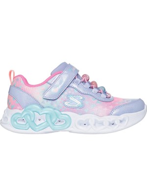 Skechers Infinite Heart Lights Büyük Kız Çocuk Mor Işıklı Spor Ayakkabı 303261L Lvmt