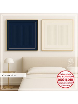 PremiumPort Dijital Baskılı Metal Çerçeveli Camlı Dekoratif 2'li Tablo Seti