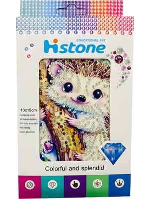 Elegantshop 5d Yapışan Boncuk Goblen Mozaik Tablo Pano 10*15 cm Kirpi