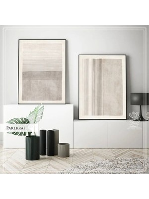 PremiumPort Şık Metal Çerçeveli Gerçek Camlı Tablo Seti – Modern Ev Dekoru