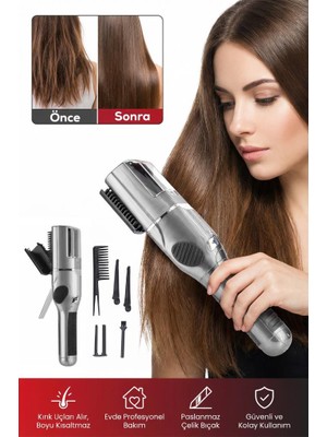 Dempower Kablosuz Şarjlı Saç Kırık Alma Makinesi Gri Renk