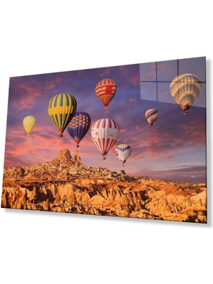 idealizbiz Uçan Balonlar Cam Tablo 4mm Dayanıklı Temperli Cam