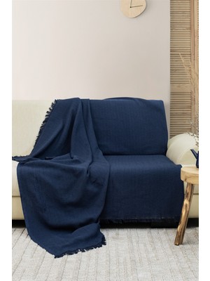 Viaden Merlin Koltuk Örtüsü %100 Geri Dönüştürülmüş Pamuk Lacivert Düz Desen Hızlı Kuruyan Kolay Temizlik