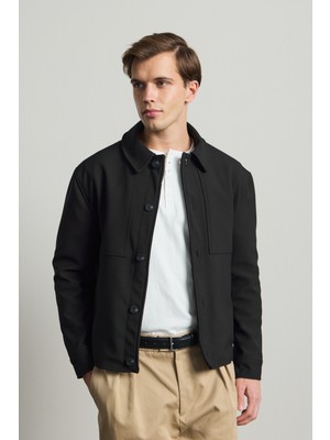 Danger Erkek Yumuşak Dokulu Ceket Siyah