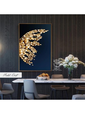 PremiumPort Metal Çerçeveli Gerçek Camlı Tablo Dust 1li Set, Şık ve Modern Dekorasyon