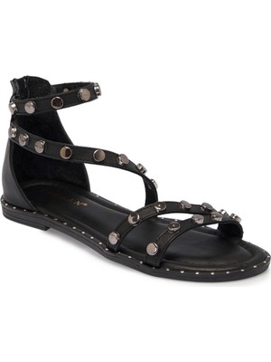 Tergan Siyah Hakiki Deri Kadın Sandalet - K25Y1SN67776-A23