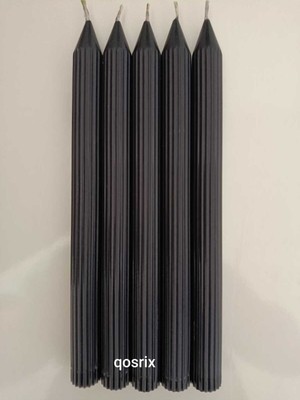 PremiumPort 5'li Antrasit Gri Soya Mum Seti, Vanilya Kokulu, Uzun Çubuk, Dekoratif