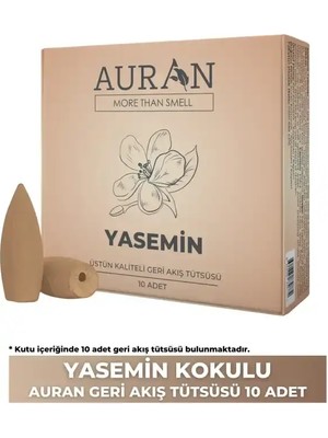 Auran Yasemin Kokulu Geri Akış Tütsüsü Konik Tütsü Jasmine Backflow Incense Cones 10 Adet