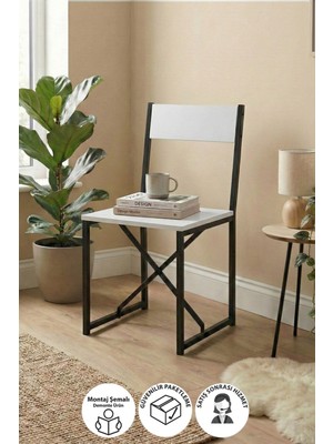 Bofigo Mutfak Seti Sandalyesi Mutfak Masası Sandalyesi Balkon Masası Sandalyesi Beyaz