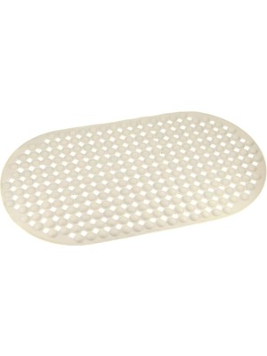 Braventa Collection Premium Serisi Banyo - Küvet Içi Kaydırmaz Vantuzlu Yuvarlak Desenli Oval Paspas 66,5 x 36,5 Cm, Kre