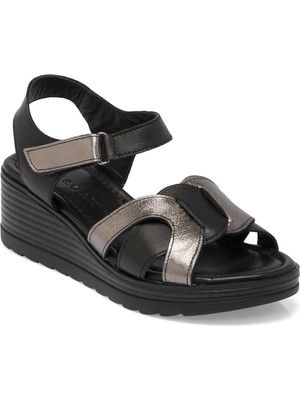 Tergan Siyah Hakiki Deri Kadın Sandalet - K25Y1SN67791-A23