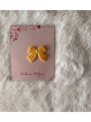 Parla'nın Atölyesi 0-3 Yaş Az Saçlı ve Saçsız Bebek Tokası Sarı Fiyonk