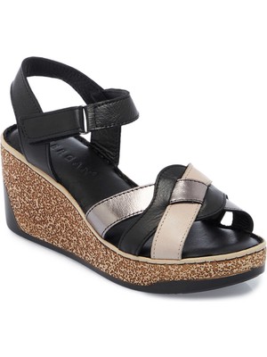 Tergan  Siyah Hakiki Deri Kadın Sandalet - K25Y1SN67835-A23