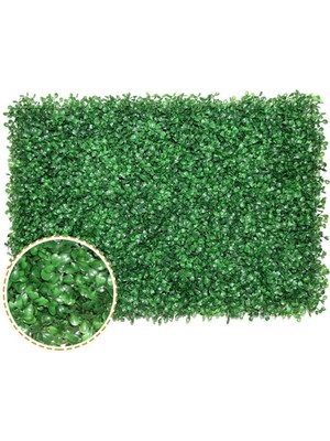 PremiumPort Yapay Çiçek Duvar Kaplama 40X60 Cm, Şimşir Desenli, Yeşil Renk