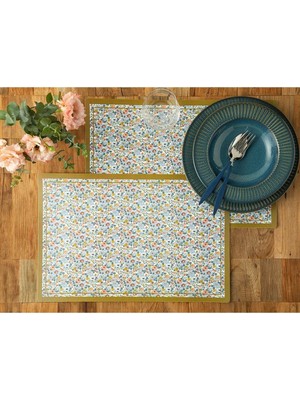 PremiumPort Mavi Amerikan Servis Seti 4'lü 30X45 cm Şık ve Zarif Tasarım