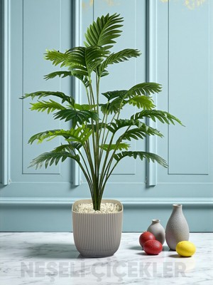 PremiumPort Yapay Ağaç Areka Palmiye 24 Yaprak 90CM, Dekoratif Saksı ile Şık Salon Çiçeği