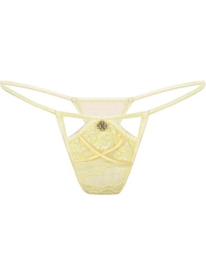 Feu De Elu Pastivelle Sarı Dantelli Dekolteli String