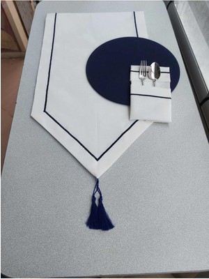 PremiumPort Lacivert Pikolu Supla ve Peçete Takımı 12 Kişilik, Şık ve Kullanışlı