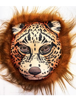 Marsilyan Kahverengi Saçlı Yeleli Aslan Maskesi Eva Mega Peluş 37 No