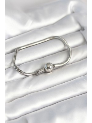 Eco Lounge Gümüş Renk Pirinç Charm Bileklik