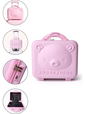 Yoyoso Yoyoso Su Geçirmez, Darbeye Dayanıklı, Kilitli Makyaj Çantası, Valizi Pembe