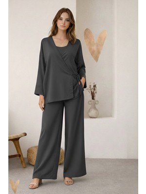 Enisse Kruvaze Yaka Büyük Beden Takım