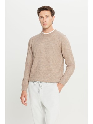 Altınyıldız Classics Standart Fit Normal Kesim Bisiklet Yaka Şardonlu Triko Kazak