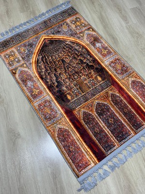 Prayer Rug Dokuma Taban Örgü Püsküleri ve Ipek Kadar Yumuşak Yüzeyiyle Bambu Seccade Namazlık 80X125 cm Hac Umre Ramazan Hediyesi