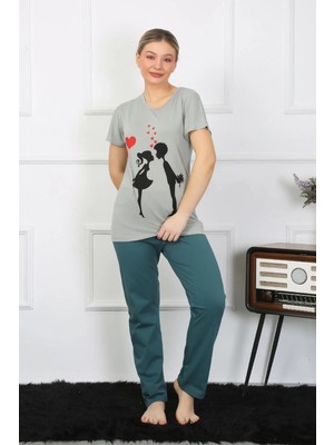 İlkyaz Fashion Kadın Kısa Kol Penye Pijama Takımı