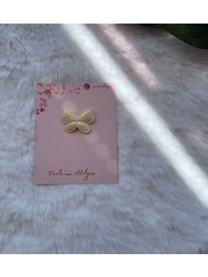 Parla'nın Atölyesi 0-3 Yaş Az Saçlı ve Saçsız Bebek Tokası Sarı Kelebek