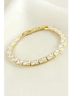 SiHako Xuping Dikdörtgen Zirkon Taşlı Lüks Çelik Bileklik